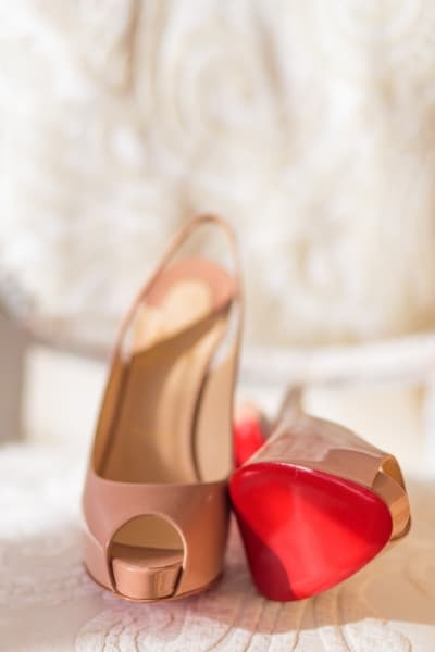 nude red bottom heels