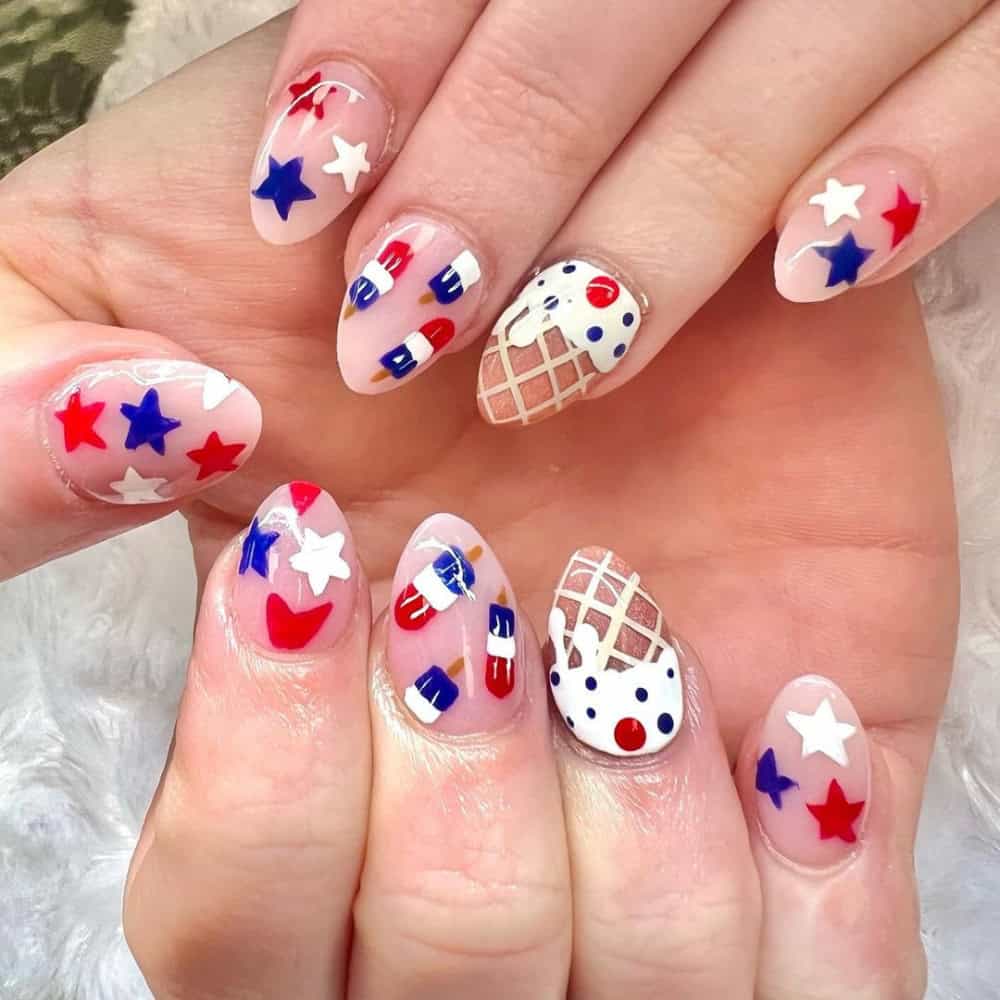 4th of july nail design