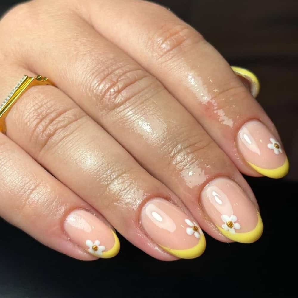 flower nails french tip