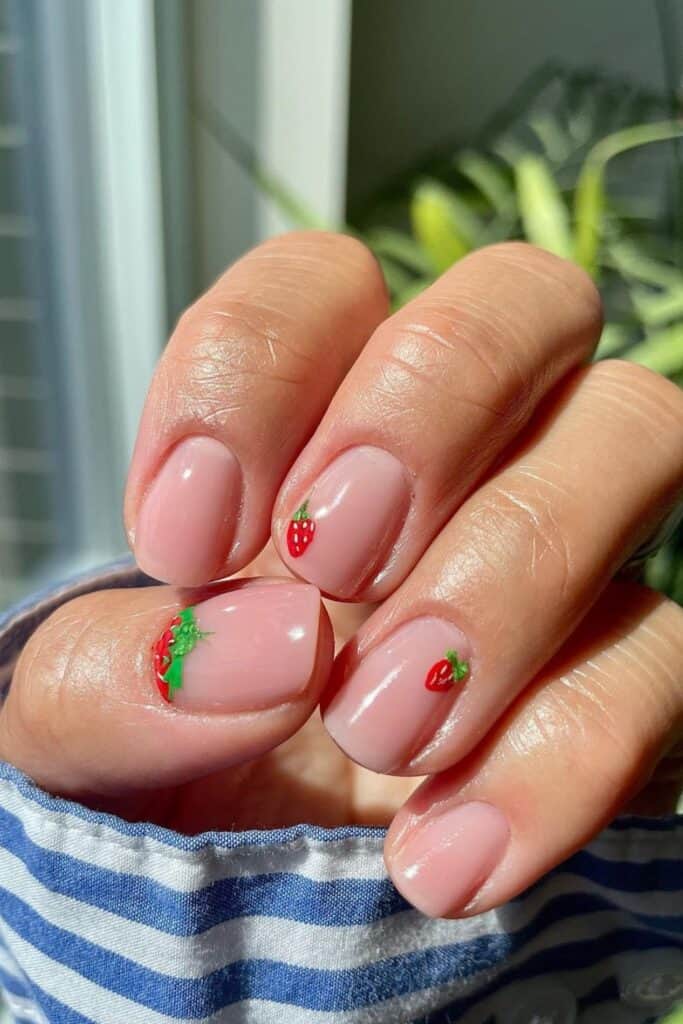 strawberry nails