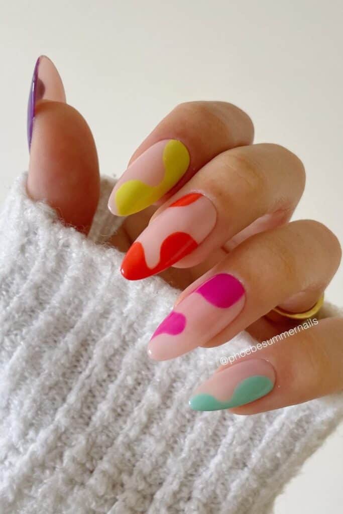 lava lamp nails neon nails