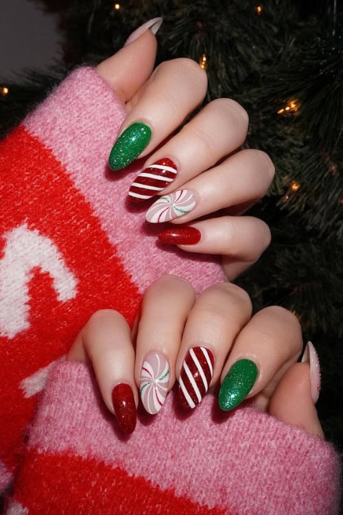 candy cane nails