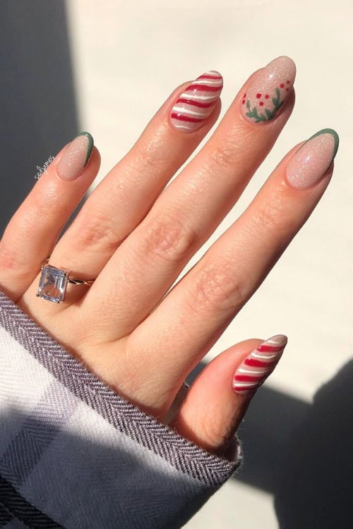 candy cane nails