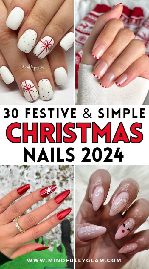 simple christmas nails 2024